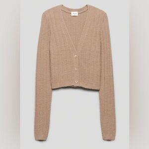 Wilfred Tan Button-Up Cardigan